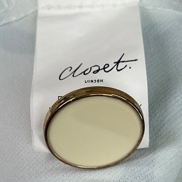 CLOSET. LONDON 4 Green, White and Pink Off Shoulder Dress Long Sleeve Retro‎ 60s - Picture 8 of 10